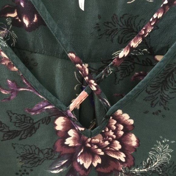 Free People • Green Heartbeat Floral Tunic Mini Dress || Small - Picture 3 of 4